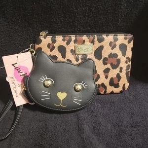 Women's Betsy Johnson Wristlet/coin purse set.